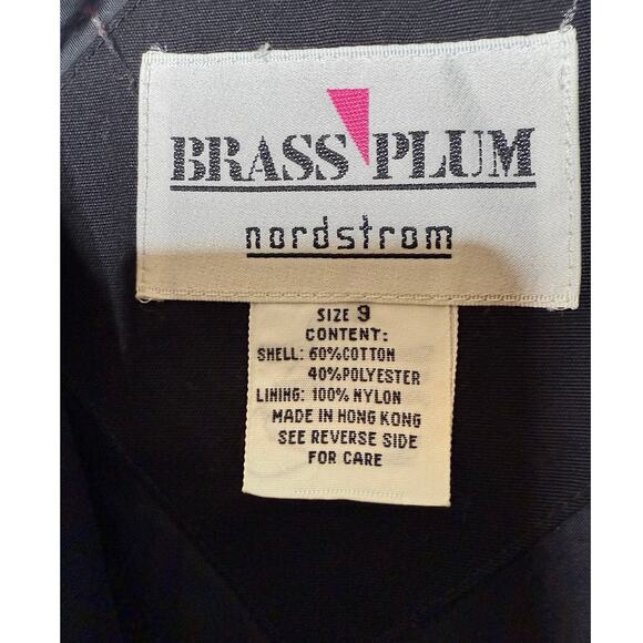 VINTAGE Brass Plum Nordstrom Trench Coat – Black Belted Long Double Breasted - Picture 3 of 3